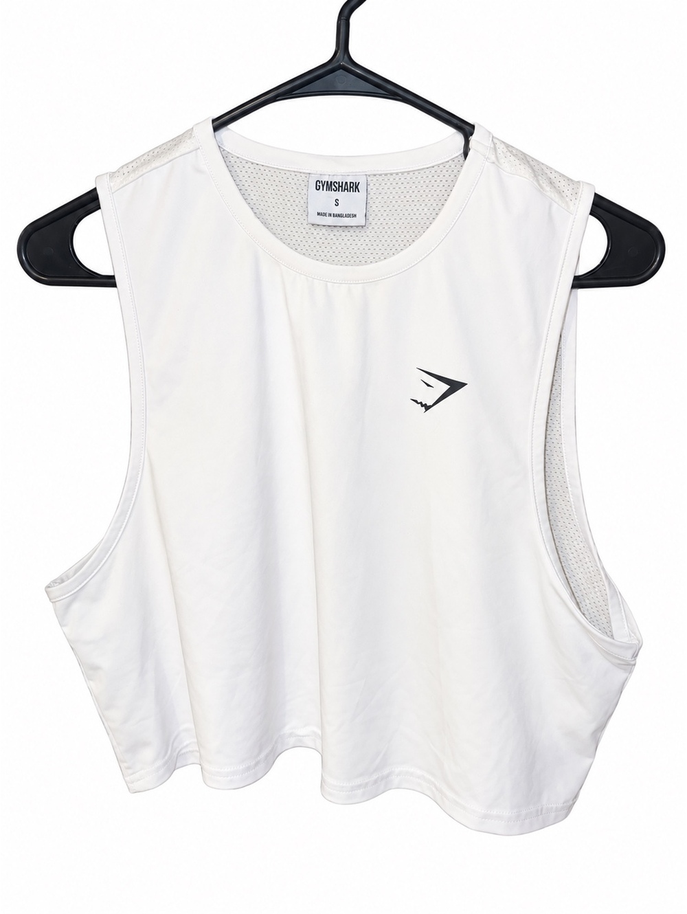 Gymshark White Mesh Panel Workout Tank Top Size Small